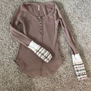 Free people waffle thermal shirt